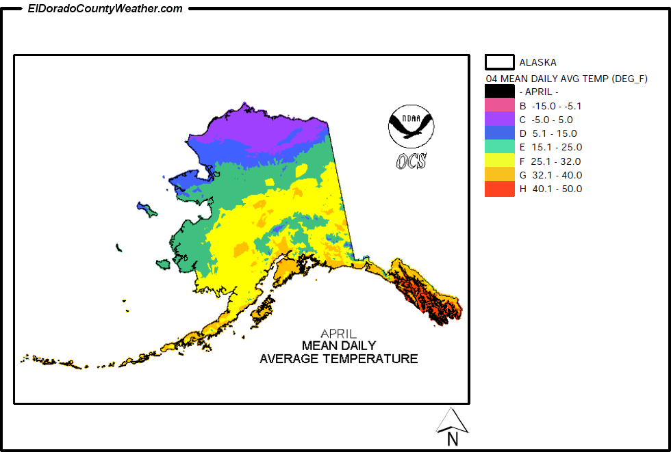 Alaska April Annual Mean Daily Average Temperature